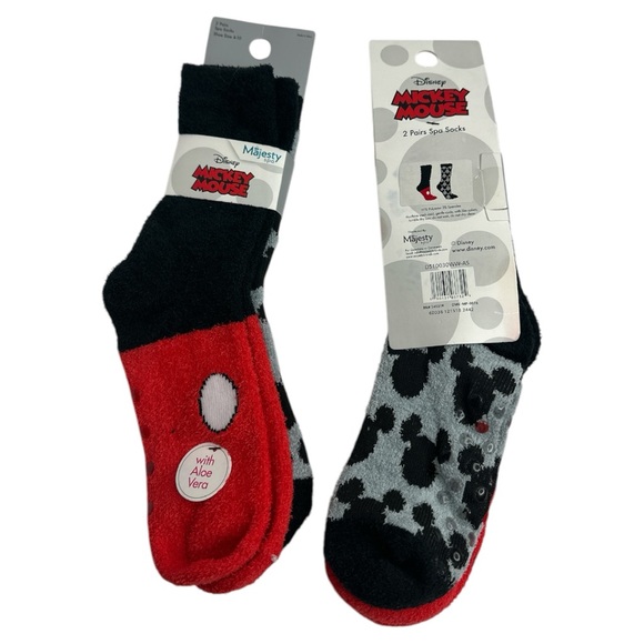 Disney Mickey Mouse Majesty Spa 2-Pack Socks W/Aloe Vera Size 4-10 - Picture 4 of 7